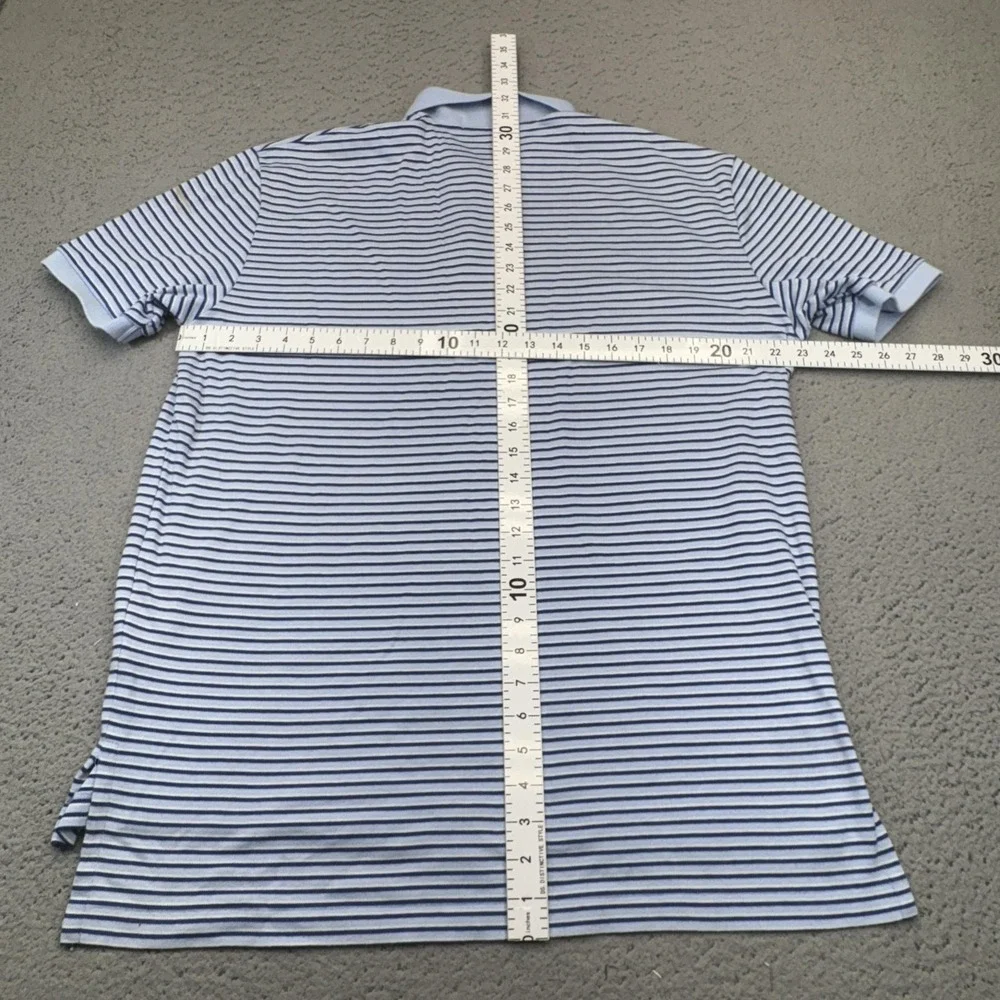 Polo By Ralph Lauren Polo‎ Shirt Mens Large Blue Striped Short Sleeve Collared